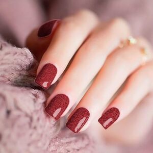 Colour Flash “Scarlet Kiss” sparkling red glitter solid, nail strips